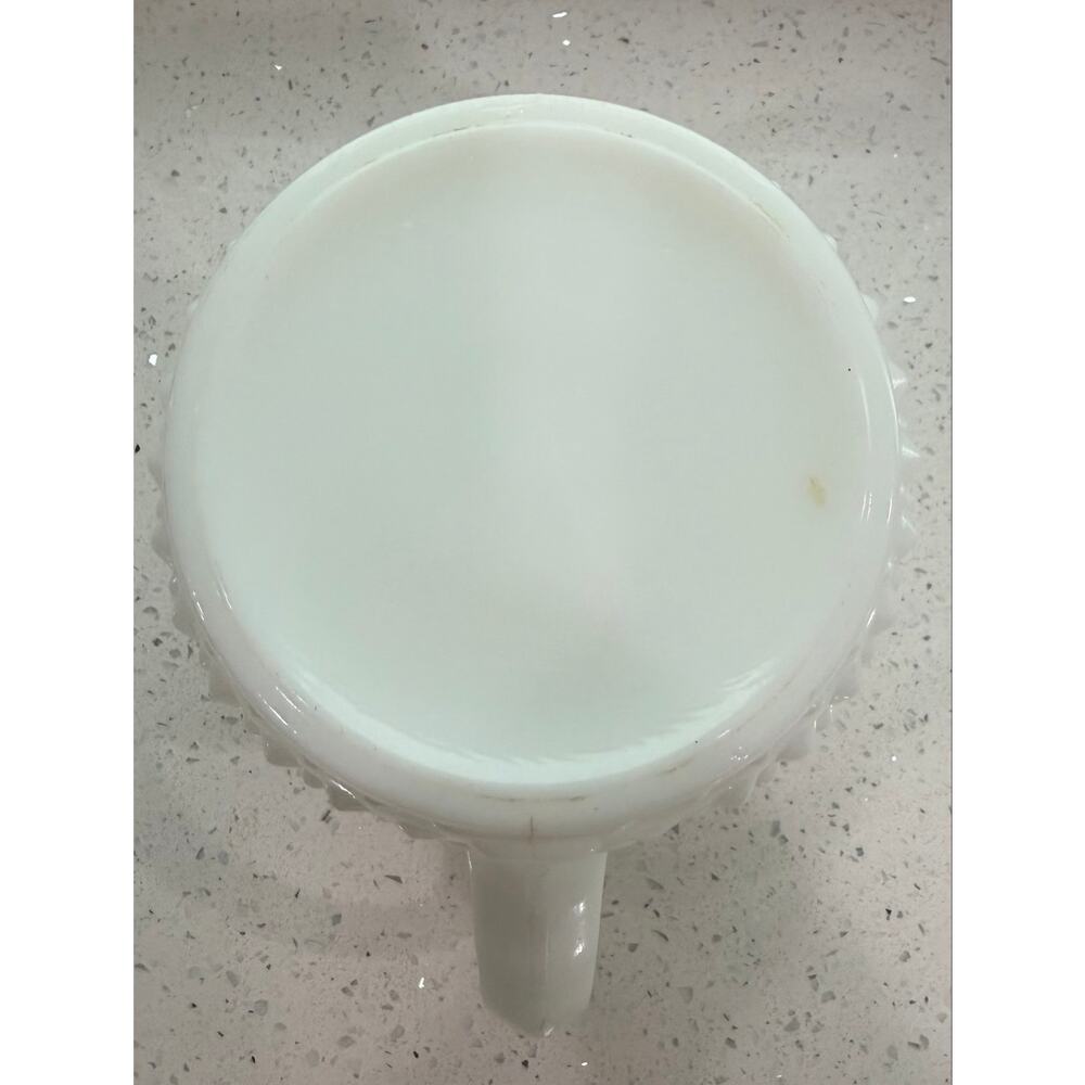 Vintage Fenton Hobnail Milk Glass 70 Oz Pitcher Ruffled Ice Lip 9.5” White - Picture 6 of 6
